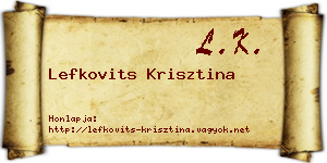Lefkovits Krisztina névjegykártya