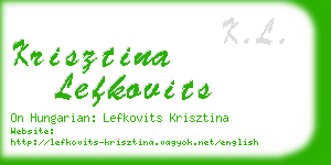 krisztina lefkovits business card